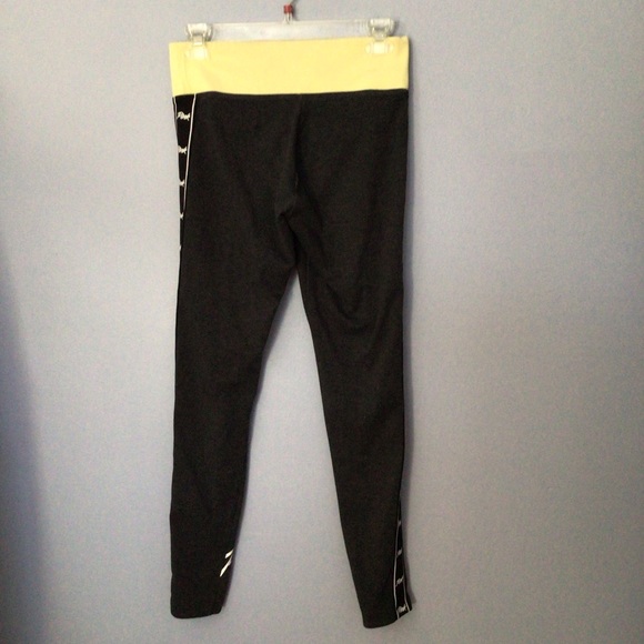 Victoria’s Secret PINK Black & Yellow Stripe Leggings Sz Small - Picture 5 of 9